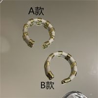 Wholesale Jewelry Ceramic White Drip Glaze Splicing Ring Nihaojewelry main image 6