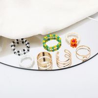 Wholesale Jewelry Metal Geometric Flower Rice Bead Ring Combination Set Nihaojewelry main image 1