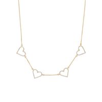 Wholesale Jewelry Hollow Heart-shaped Inlaid Zircon Pendant Necklace Nihaojewelry main image 6
