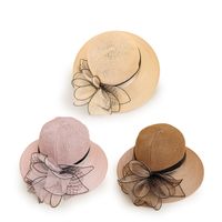 Wholesale Big Flower Chiffon Fashion Wide Brim Sun Hat main image 5