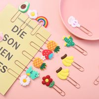 Wholesale Accessories Cartoon Animal Fruit Paper Clip Shape Bookmark Nihaojewelry main image 5