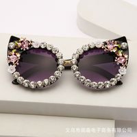Wholesale Cat's Eye Frame Inlaid Diamond Sunglasses Nihaojewelry main image 3