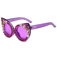 Wholesale Cat's Eye Frame Inlaid Diamond Sunglasses Nihaojewelry main image 6