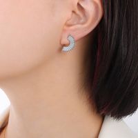 Nihaojewelry Wholesale Jewelry Retro Creative C-shaped 18k Gold Titanium Steel Earrings sku image 4