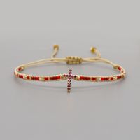 Nihaojewelry Wholesale Accessories Ethnic Style Diamond Cross Miyuki Beads Woven Bracelet sku image 3