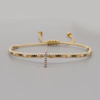 Nihaojewelry Wholesale Accessories Ethnic Style Diamond Cross Miyuki Beads Woven Bracelet sku image 2