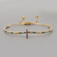 Nihaojewelry Wholesale Accessories Ethnic Style Diamond Cross Miyuki Beads Woven Bracelet sku image 4