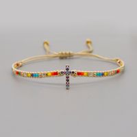 Nihaojewelry Wholesale Accessories Ethnic Style Diamond Cross Miyuki Beads Woven Bracelet sku image 5