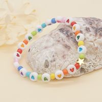 Nihaojewelry Wholesale Accessories Bohemian Rainbow Peach Heart Glass Beads Bracelet sku image 1