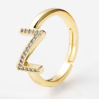 Wholesale Jewelry 26 English Alphabet Copper Ring Nihaojewelry sku image 26