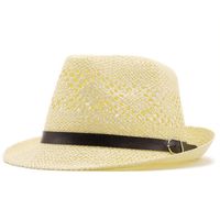 Wholesale Accessories Sunshade Hollow Belt Casual Jazz Straw Hat sku image 4