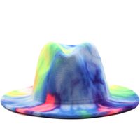 Wholesale Accessories Tie-dye Big Brim Woolen Jazz Top Hat Nihaojewelry sku image 2