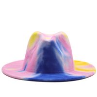 Wholesale Accessories Tie-dye Big Brim Woolen Jazz Top Hat Nihaojewelry sku image 4