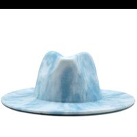 Wholesale Accessories Tie-dye Big Brim Woolen Jazz Top Hat Nihaojewelry sku image 10