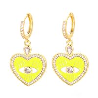 Wholesale Jewelry Heart Bordered Eyes Copper Earrings Nihaojewelry sku image 1