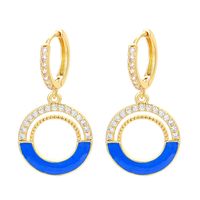 Wholesale Jewelry Zircon Round Pendant Color Copper Earrings Nihaojewelry sku image 4