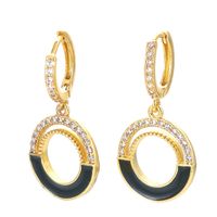 Wholesale Jewelry Zircon Round Pendant Color Copper Earrings Nihaojewelry sku image 5