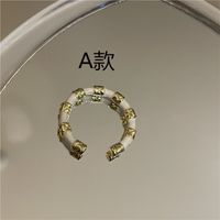 Wholesale Jewelry Ceramic White Drip Glaze Splicing Ring Nihaojewelry sku image 1