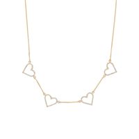Wholesale Jewelry Hollow Heart-shaped Inlaid Zircon Pendant Necklace Nihaojewelry sku image 1