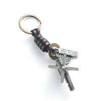 Wholesale Leather Rope Woven Fighter Punk Jewelry Keychain Nihaojewelry sku image 1