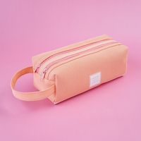 Wholesale Double Layer Canvas Large Capacity Simple Pencil Case Nihaojewelry sku image 3