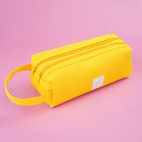 Wholesale Double Layer Canvas Large Capacity Simple Pencil Case Nihaojewelry sku image 1
