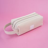 Wholesale Double Layer Canvas Large Capacity Simple Pencil Case Nihaojewelry sku image 4