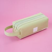Wholesale Double Layer Canvas Large Capacity Simple Pencil Case Nihaojewelry sku image 2