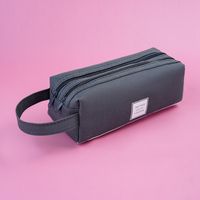 Wholesale Double Layer Canvas Large Capacity Simple Pencil Case Nihaojewelry sku image 5
