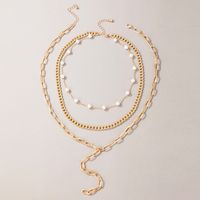 Nihaojewelry Wholesale Jewelry Fashion New Long Chain Pendant Pearl Multilayer Necklace main image 3