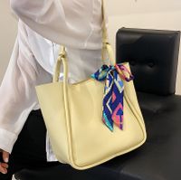 Wholesale Bow Silk Scarf Solid Color Large-capacity Tote Bag Nihaojewelry main image 5