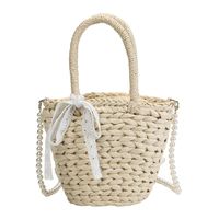 Wholesale Straw Woven Pearl Chain Messenger Bag Nihaojewelry main image 6