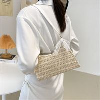 Wholesale Lace Bow Straw Woven Armpit Bag Nihaojewelry main image 6
