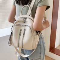 Nihaojewelry Wholesale New Trendy Fashion Soft Leather Messenger Dual-use Backpack sku image 1