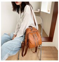 Nihaojewelry Wholesale New Trendy Fashion Soft Leather Messenger Dual-use Backpack sku image 4