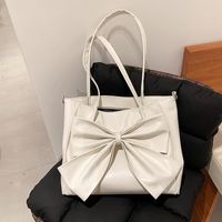 Nihaojewelry Wholesale New Trendy Bow Solid Color Large Capacity Shoulder Tote Bag sku image 1