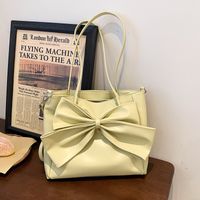 Nihaojewelry Wholesale New Trendy Bow Solid Color Large Capacity Shoulder Tote Bag sku image 2