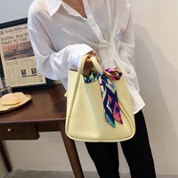 Wholesale Bow Silk Scarf Solid Color Large-capacity Tote Bag Nihaojewelry sku image 1