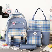 Wholesale Four-piece Contrast Color Plaid Backpack Nihaojewelry sku image 3