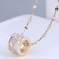 Nihaojewelry Wholesale Jewelry Simple Copper Inlaid Zirconium Hollow Cylinder Necklace sku image 1
