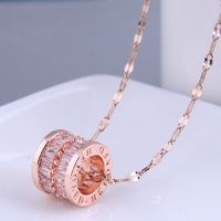 Nihaojewelry Wholesale Jewelry Simple Copper Inlaid Zirconium Hollow Cylinder Necklace sku image 2