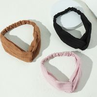 Nihaojewelry Wholesale Jewelry Korean Lattice Stripes Cross-knotted Elastic Hairband Set sku image 1