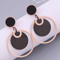 Nihaojewelry Wholesale Jewelry Korean Multi-layer Circle Titanium Steel Earrings sku image 1