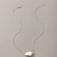 Nihaojewelry Wholesale Jewelry Simple Oval Pearl Pendant Thin Necklace main image 3