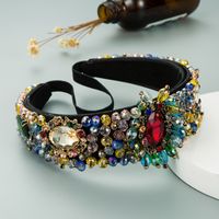 Nihaojewelry Wholesale Jewelry Baroque Retro Anti-skid Crystal Wide Headband main image 3