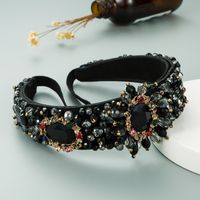 Nihaojewelry Wholesale Jewelry Baroque Retro Anti-skid Crystal Wide Headband sku image 3