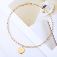 Wholesale Jewelry Stainless Steel Star Moon Sun Round Tag Retro Necklace Nihaojewelry main image 3