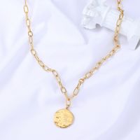 Wholesale Jewelry Stainless Steel Star Moon Sun Round Tag Retro Necklace Nihaojewelry main image 5