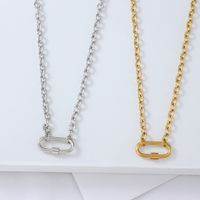 Wholesale Jewelry Screw Buckle Oval Stainless Steel Necklace Nihaojewelry main image 3