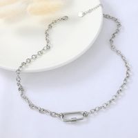 Wholesale Jewelry Screw Buckle Oval Stainless Steel Necklace Nihaojewelry main image 4